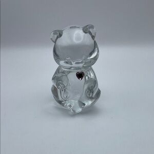 Glows!, Clear Glass, Fenton, February Birthday Bear, Amethyst/Purple Heart